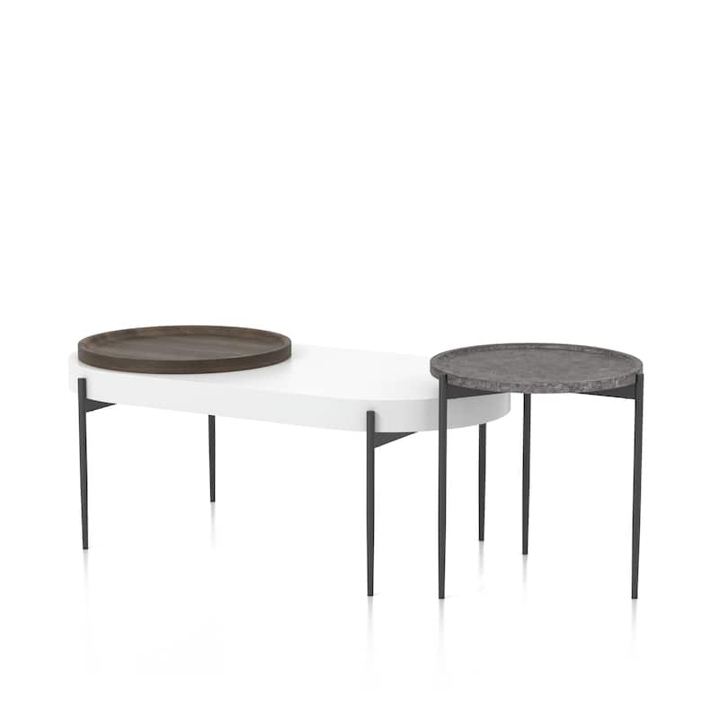 Wicklow Contemporary 47-inch Steel 2-Piece Table Set by Furniture of America