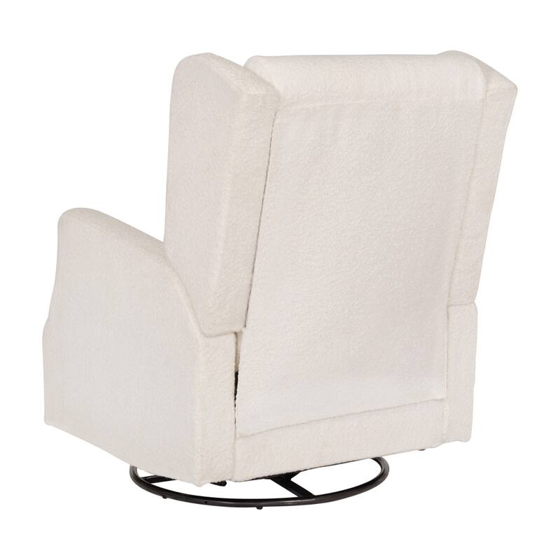 Wingback Manual Rocking Glider Recliner Chair with 360 Swivel