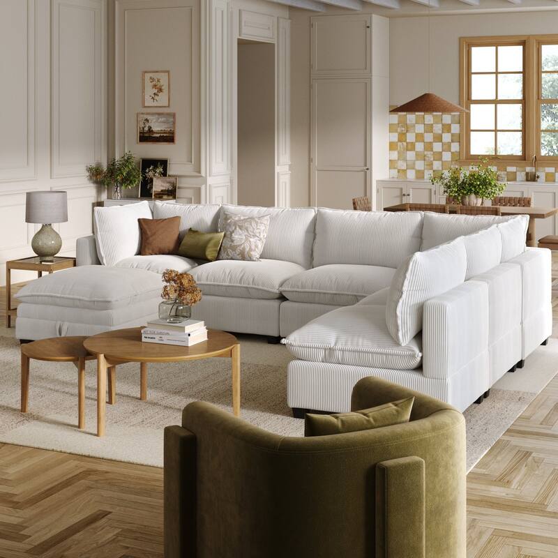 Chelsea Modern Cloud Modular Upholstered Sofa with Deep Seat and Plush Cushions
