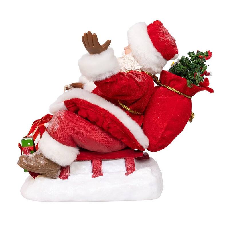 Kurt Adler 8.5-Inch Fabriche Santa on Sled