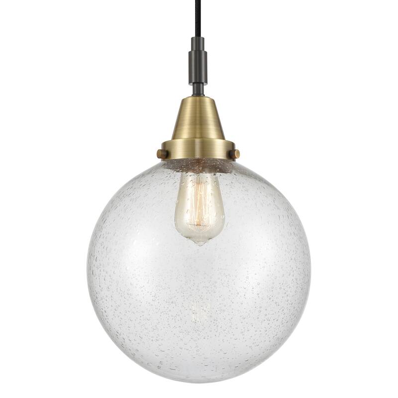 Innovations Lighting 447-1P-G204-10 Beacon 10" Wide Mini Pendant with - Black Antique Brass
