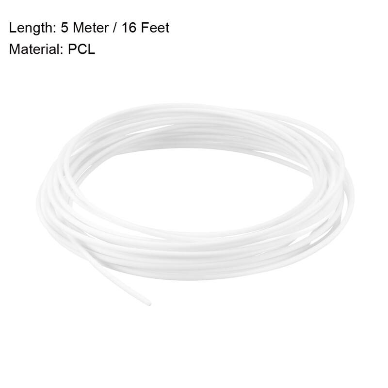 5 Meter/16 Ft PCL 3D Pen/3D Printer Filament, 1.75 mm White
