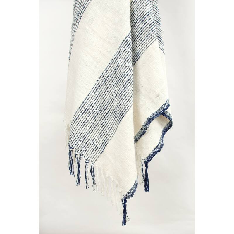 Rizzy Home Boho Stripe Woven Textured Cotton Throw