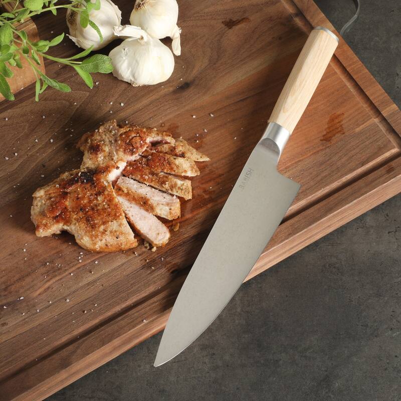 Babish High Carbon 1.4116 German Steel Full Tang 8-Inch Chef Knife - for Chopping, Slicing, Dicing & Everyday Prep