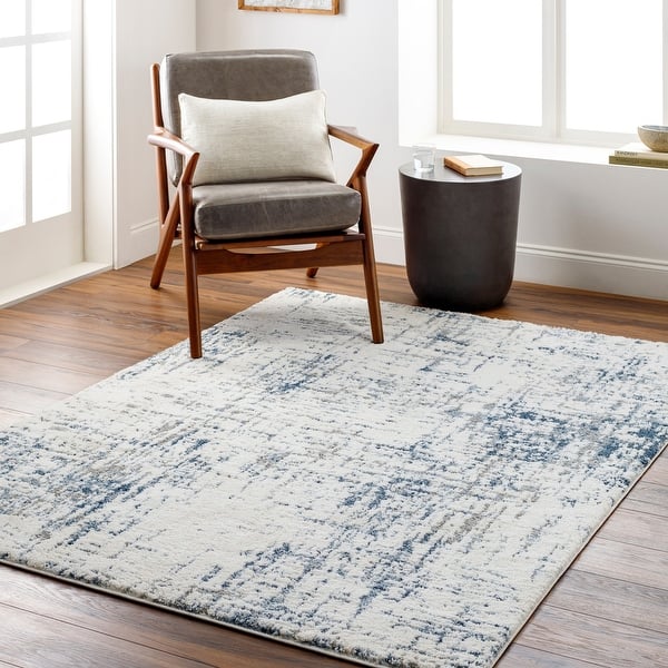 slide 2 of 24, Emilie Global Area Rug Blue/Cream - 2' x 2' 11"