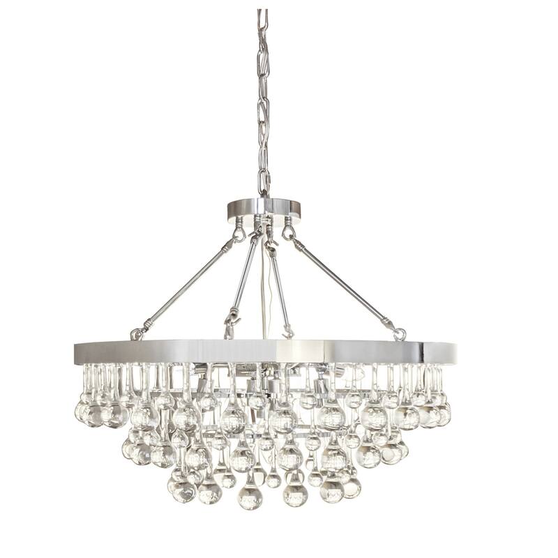 Modern 9-Light Chandelier - Chrome Finish, Luxury Lighting for Dining Room, Foyer, Living Room - 20