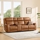 preview thumbnail 49 of 85, Leo Power Wall Hugger Reclining Sofa with Multi-Function Console 3 Pieces+ Console - Saddle