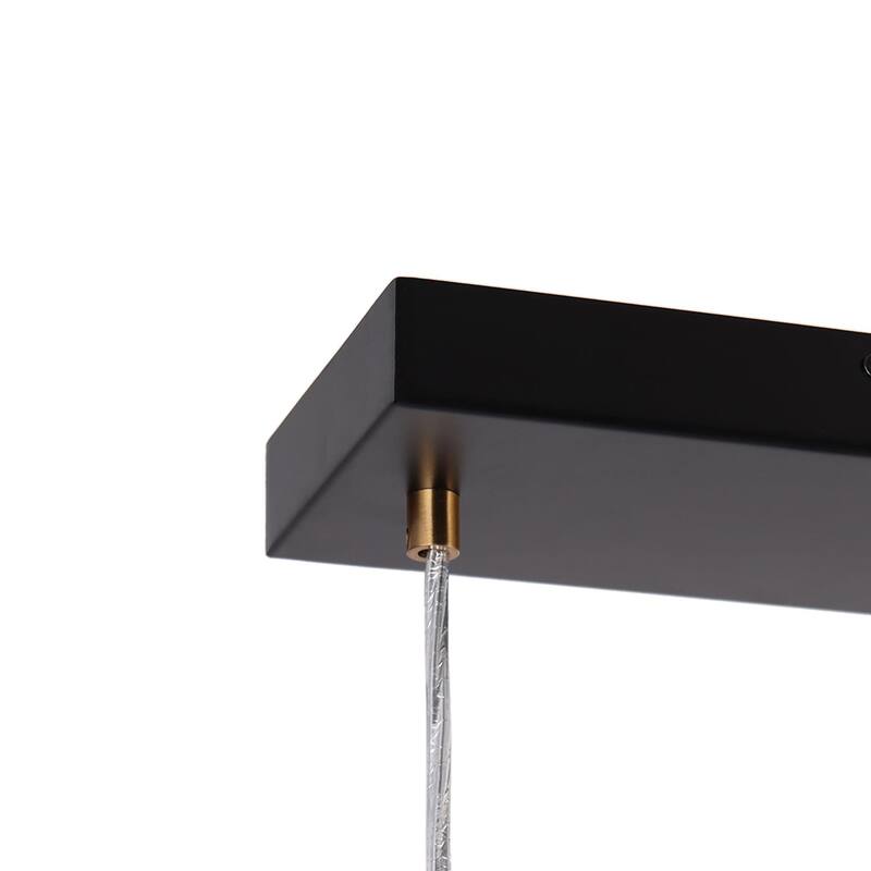 Modern 5-Light Linear Glass Chandelier Island Pendant Lighting for Dining Room - L 32.5" x W 5.1" x H 13"