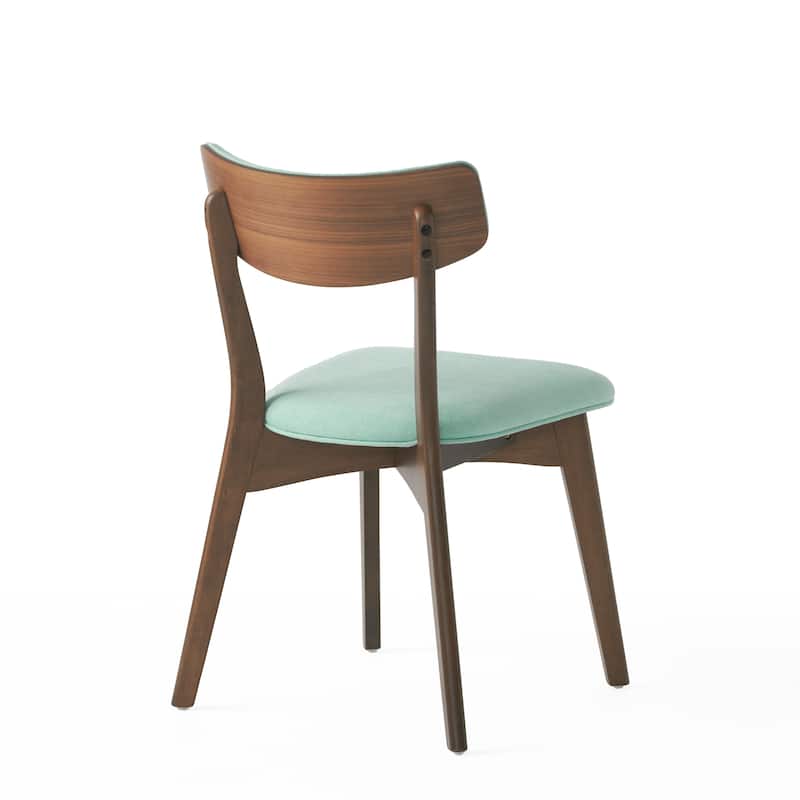 Chazz Mid-Century Modern Upholstered Rubberwood Dining Chairs (Set of 2) by Christopher Knight Home