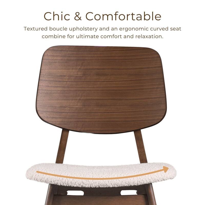 Furniture of America Beau I Mid-century Walnut 7-Piece Oval Dining Table Set