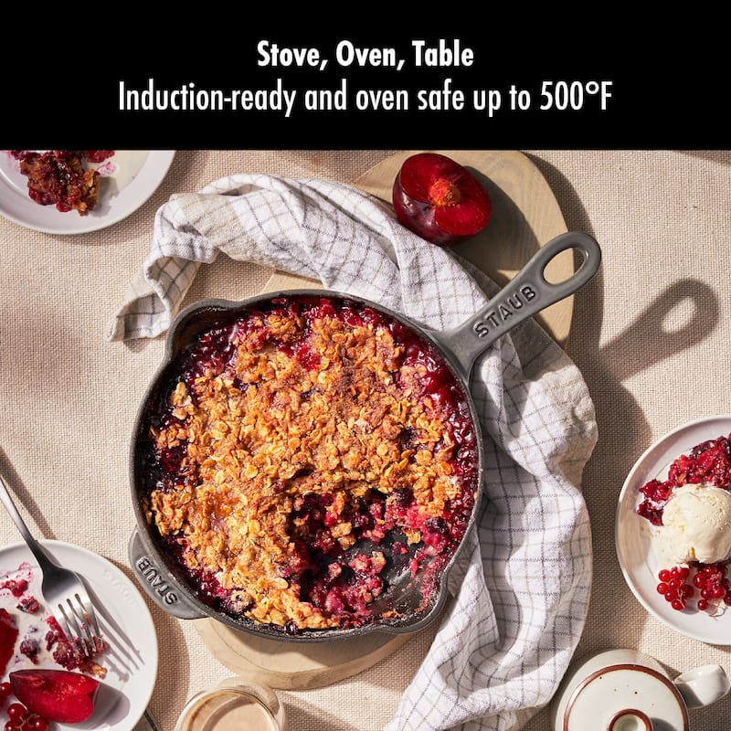 STAUB Cast Iron 8.5-inch Traditional Deep Skillet