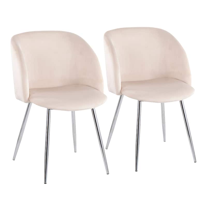 Silver Orchid Harding Upholstered Dining Chairs (Set of 2) - Cream/Chrome