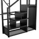 preview thumbnail 68 of 98, Metal Loft Bed with Wooden Stairs Built-in Storage Shelves and Wardrobe, High Loft Bed Frame with Side Grid Storage Rack
