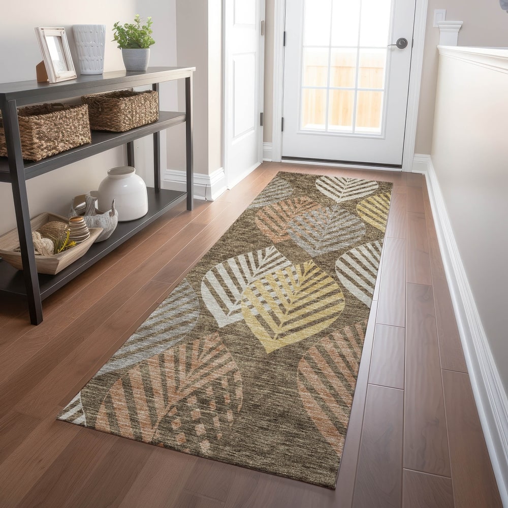Premium Washable Super Soft Farmhouse Leaves Mayfield Rug