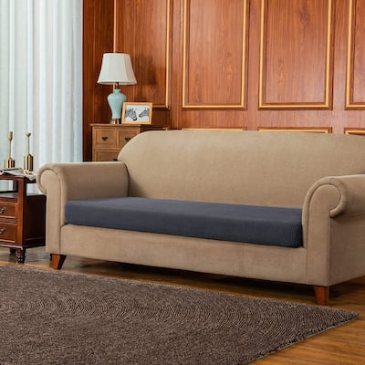Subrtex Stretch Loveseat Cushion Cover Textured Grid Furniture Covers