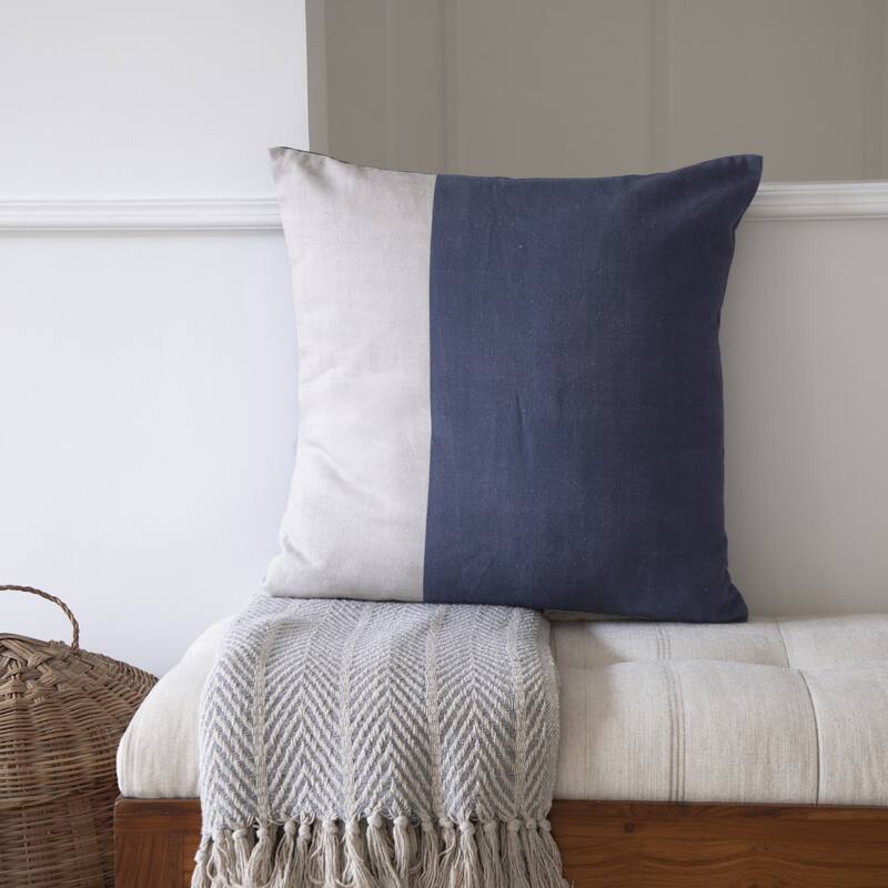 Sevita Patchwork Contemporary Printed Hand-Woven Indoor Throw Pillow