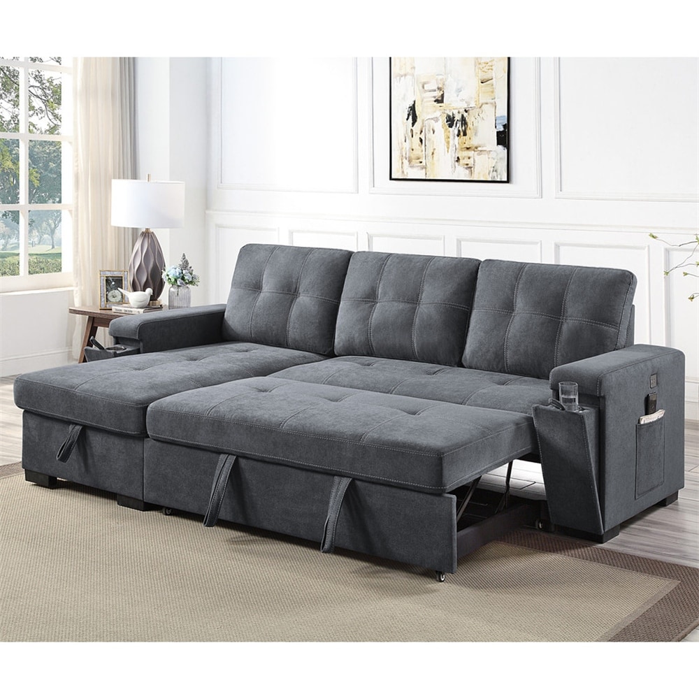 Copper grove ajibade woven cheap fabric sleeper sectional sofa