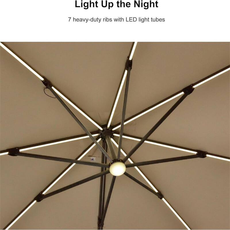 PURPLE LEAF 10 ft Square 360 Degree Rotation Patio Cantilever Umbrella