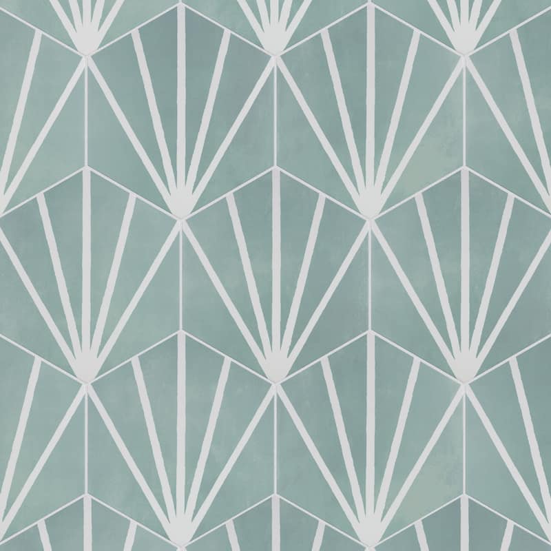 Merola Tile Horizon Dusk Hex Aquamarina 7-3/4" x 9" Porcelain Floor and Wall Tile