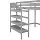preview thumbnail 23 of 26, Full Size Pine Loft Kids Bed Frame with Built-in Storage Staircase and Clothes Hanger, Maximized Under-Bed Space, White