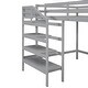 preview thumbnail 9 of 14, Modern Design Wood Loft Bed with Maximized space, Sturdy Frame, Staircase and Hanger for Clothes, Grey