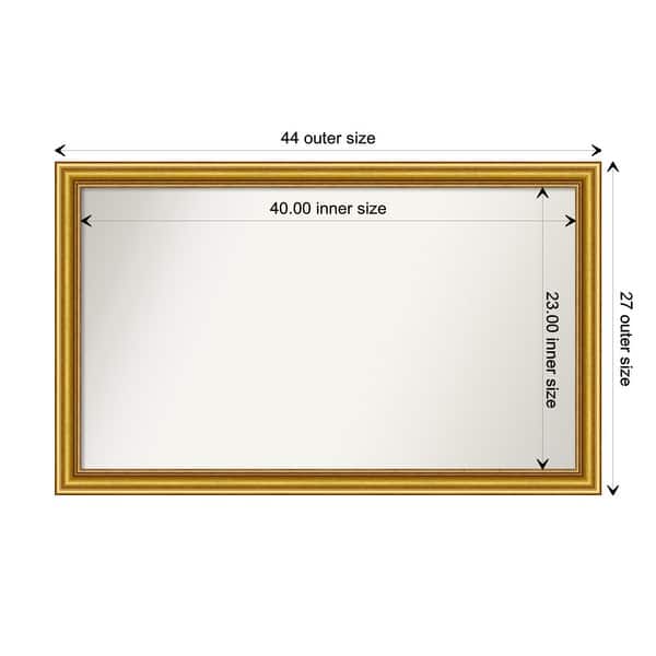 dimension image slide 86 of 93, Wall Mirror Choose Your Custom Size - Extra Large, Townhouse Gold Wood