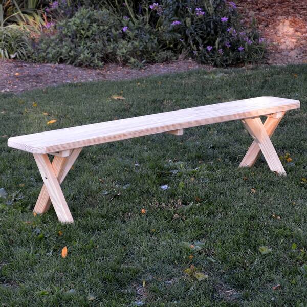 slide 2 of 12, Pressure Treated Pine 6' Crossleg Bench