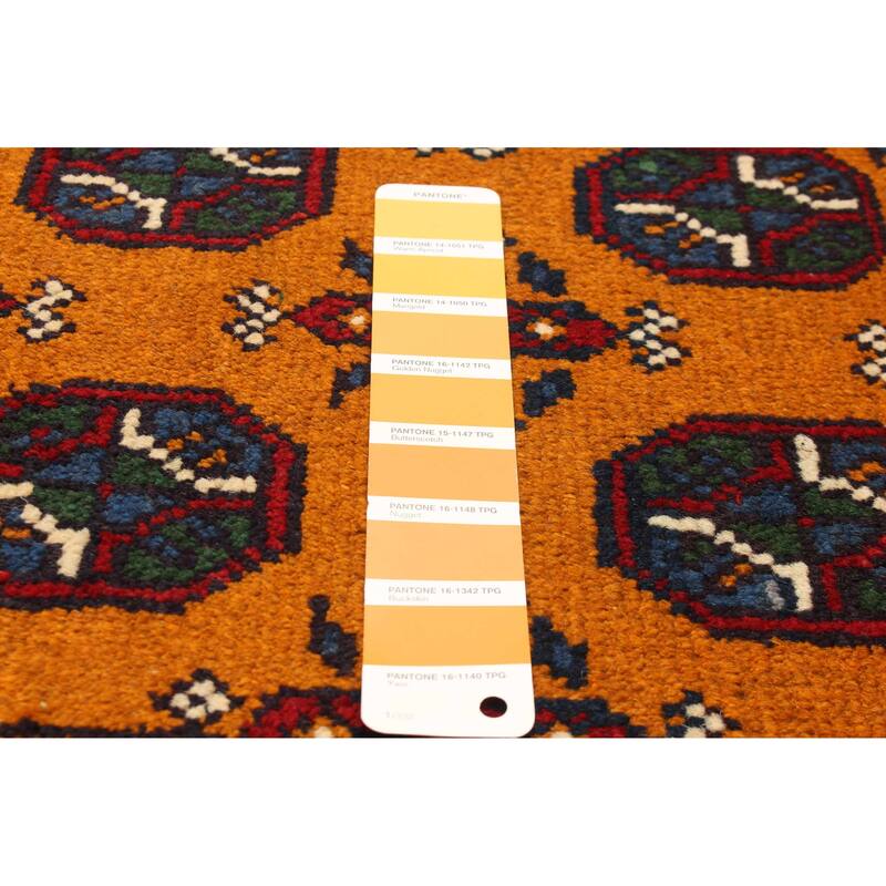 ECARPETGALLERY Hand-knotted Afghan Burnt Orange Wool Rug - 3'2 x 4'10