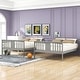 preview thumbnail 3 of 23, Twin Over Full Bunk Bed, Converted into 2 Beds, Solid Wood Bunkbeds Bedframe with Safety Rail and Ladder, for Kids/Teens Bedroom