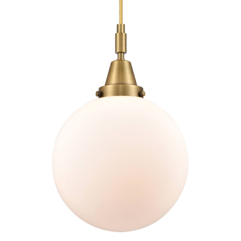 Innovations Lighting 447-1P-G201-10 Beacon 10" Wide Mini Pendant with - Brushed Brass