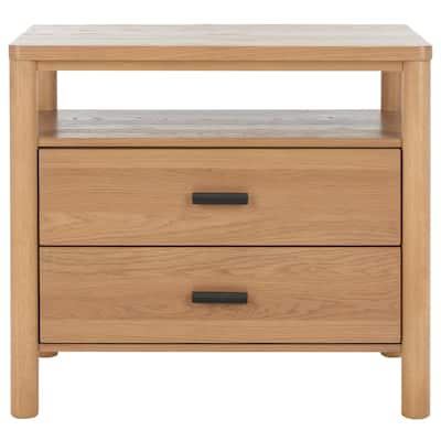 SAFAVIEH Couture Heidegunde 2-Drawer Nightstand Bedside Accent Table (Fully Assembled)