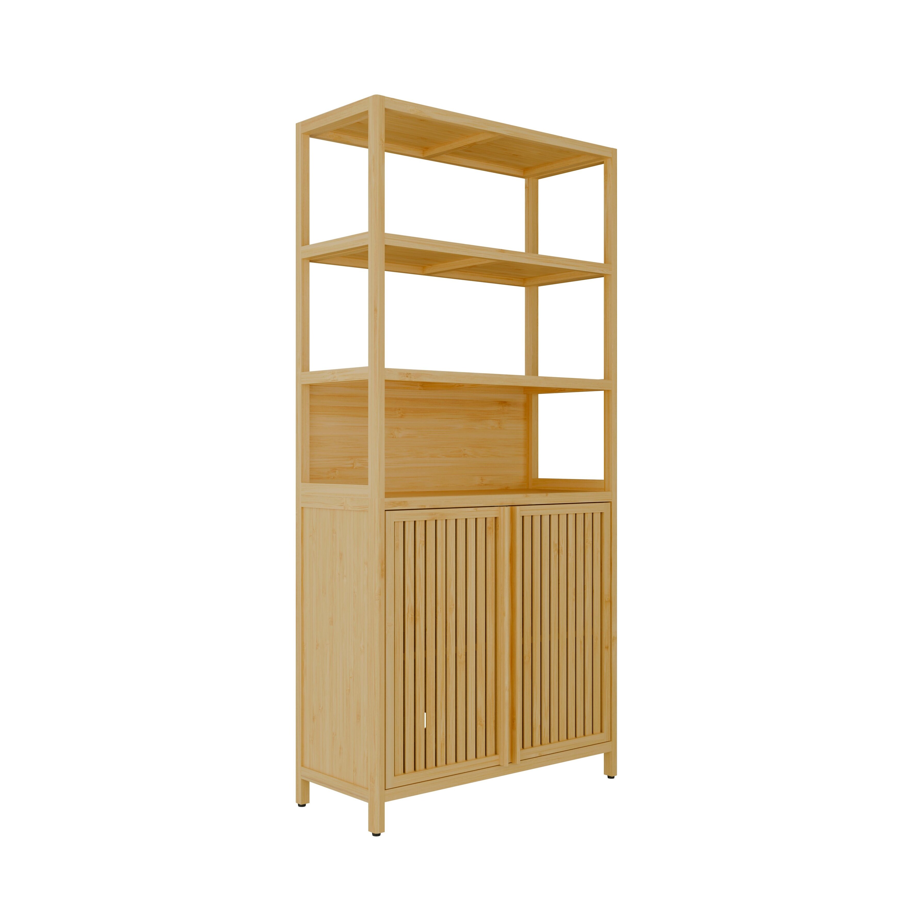 GDFStudio - Freestanding 64.77'' Bamboo Linen Tower Organizer