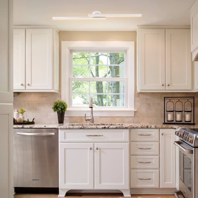 Contemporary 2-Light Black Linear Dimmable LED Vanity Wall Lamp