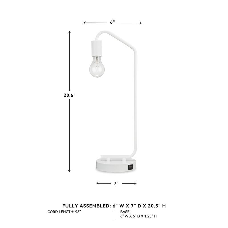 Signature Design by Ashley Covybend Metal Table Lamp - 7"W x 6"D x 21"H