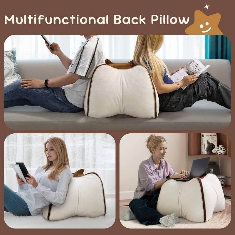 WOWMAX Carambola Shaped Reading Pillow, Back Support Pillow , Self-Standing Pillow For Backrest, Reading Pillow For Bay Window