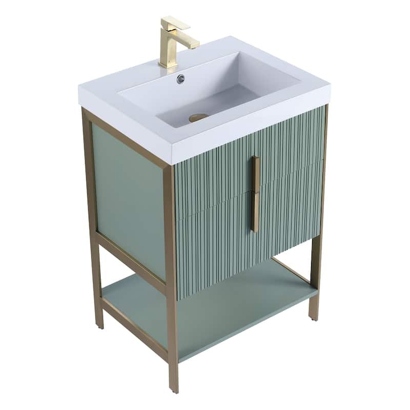 Fine Fixtures Serenity Modern Bathroom Vanity with White Gel Acrylic Top