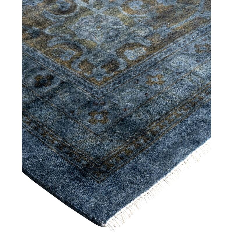 Overdyed One-of-a-Kind Hand-Knotted Area Rug - Gray - 12' 3" x 15' 3"