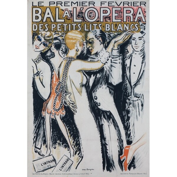 Bal A L Opera Des Petits Lits Blancs Artist Van Dongen France C 1920 Vintage Advertisement Art Print Multiple Sizes Ava