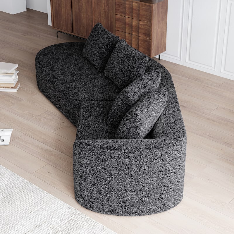 GDFStudio - Blackwood Chenille 4-Seater Oversized Sectional Sofa with Pillows