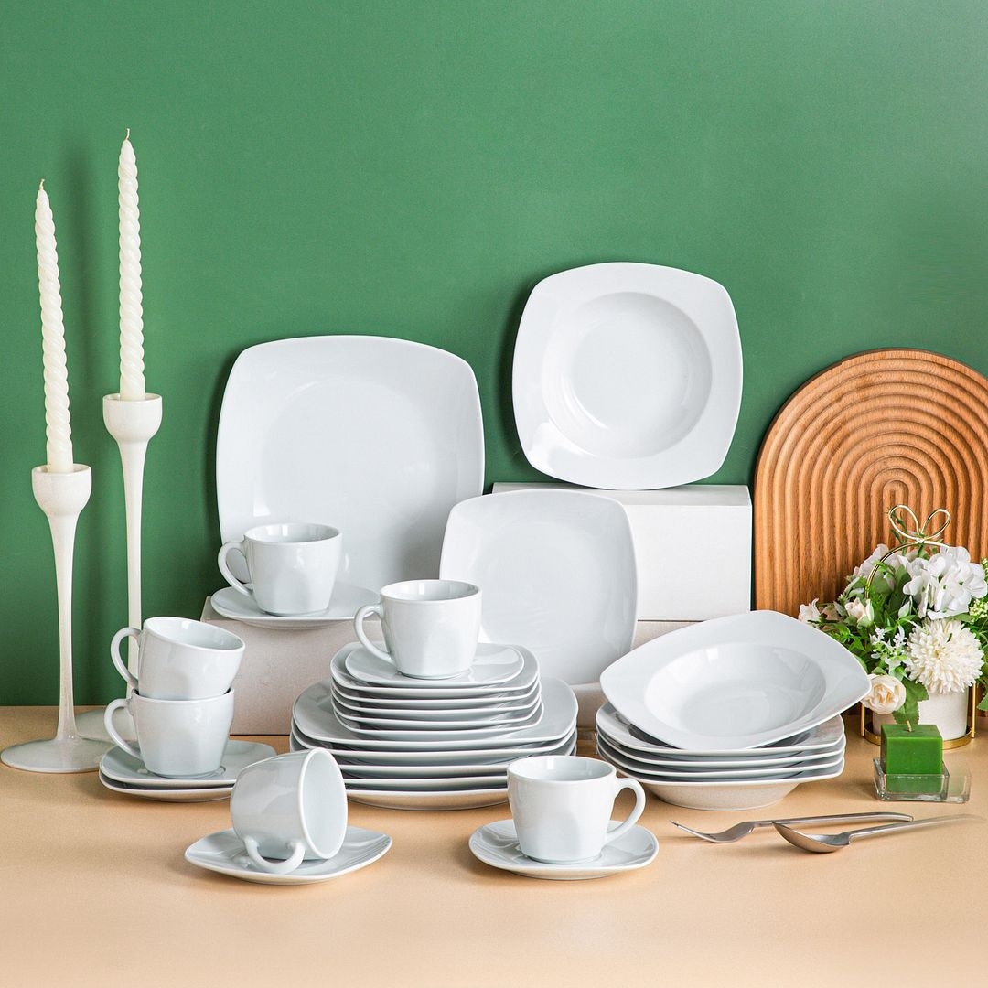 MALACASA Elisa Basic Porcelain Dinnerware Set (Service for 6) - On