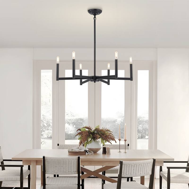 Starskys 8-Light Dimmable Mid-Century Modern Candle Chandelier