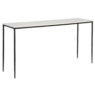 Peyton 59" Wide Console Table, White/ Black