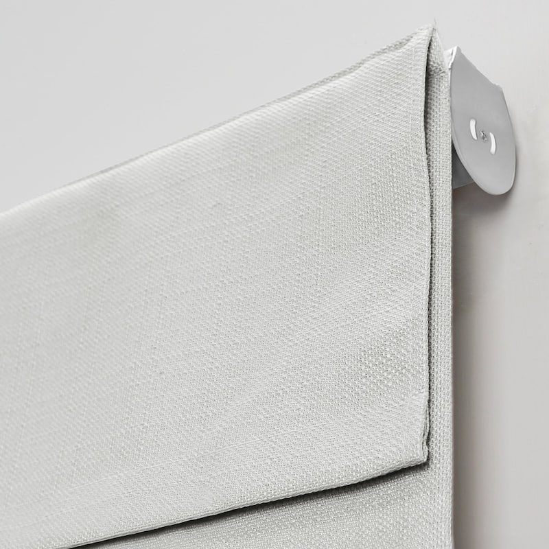 Cordless Slow Release Blackout Roman Shade in Cream/Gray