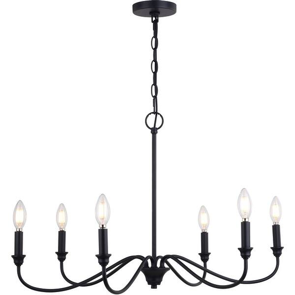 slide 2 of 11, Vaxcel Lighting H0298 6 Light 30" Wide Candle Style Chandelier