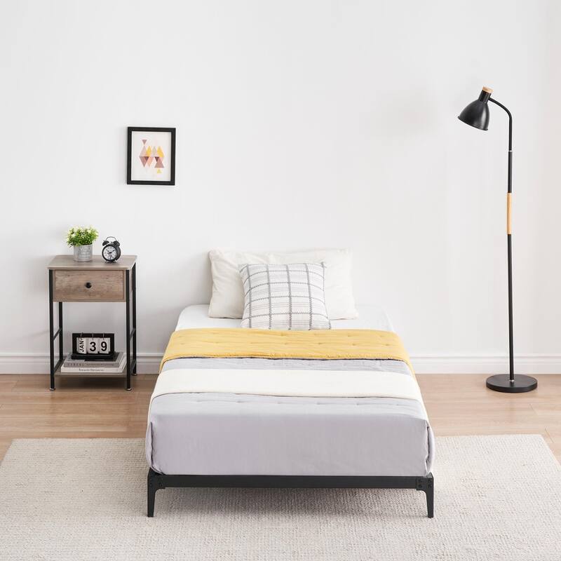 Heavy Duty Metal Platform Bed Frame - Black 6 Twin - Twin