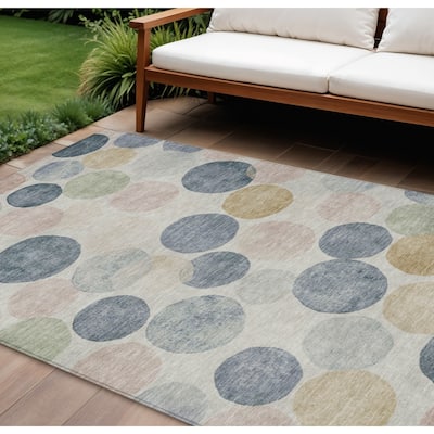 HomeRoots Geometric Transitional Rectangle Outdoor Rug