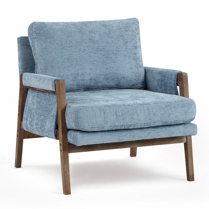 Mid-Century Modern 30" W Chenille Upholstered Accent Leisure Armchair