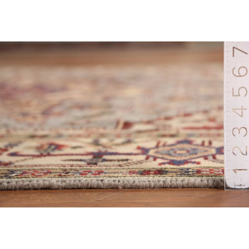 Geometric Traditional Heriz Serapi Indian Rug Handmade Wool Carpet - 7'11" x 9'10"