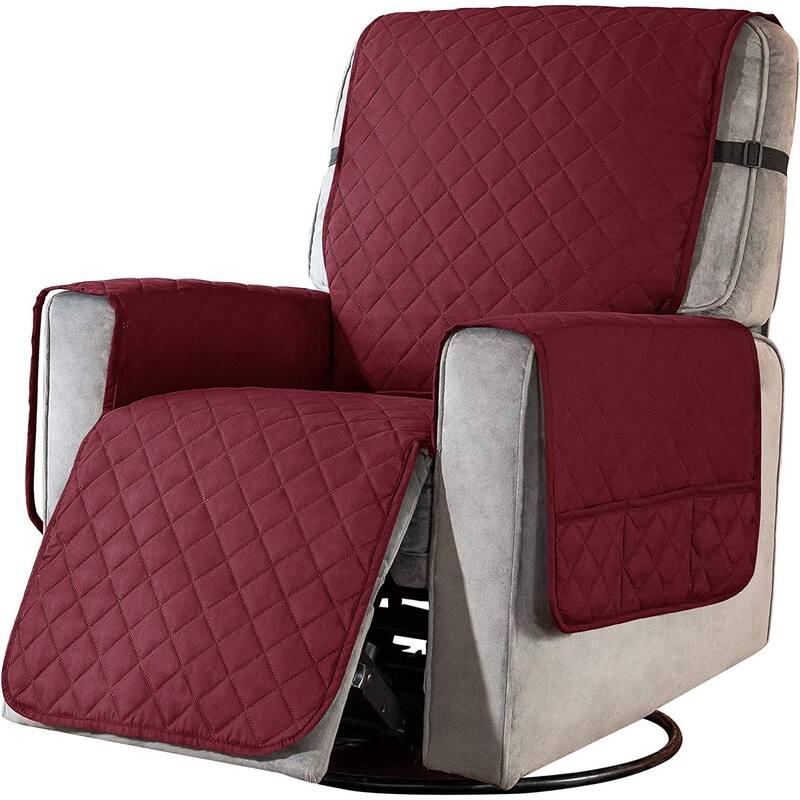 Subrtex Recliner Chair Cover Slipcover Reversible Protector Anti-Slip - Small - Wine