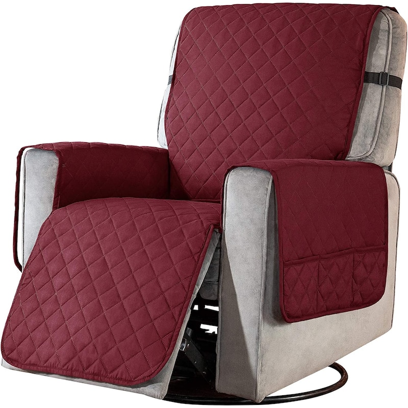 Subrtex Recliner Chair Cover Slipcover Reversible Protector Anti-Slip - Large - Wine